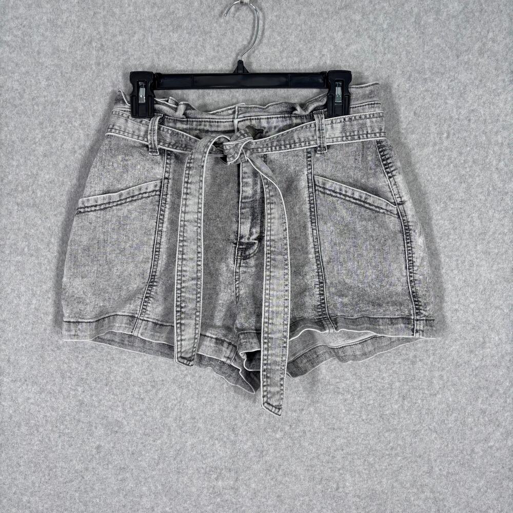 Universal Thread Shorts 6 Charcoal Acid Mom Paperbag Stretch 90s 80s Beach